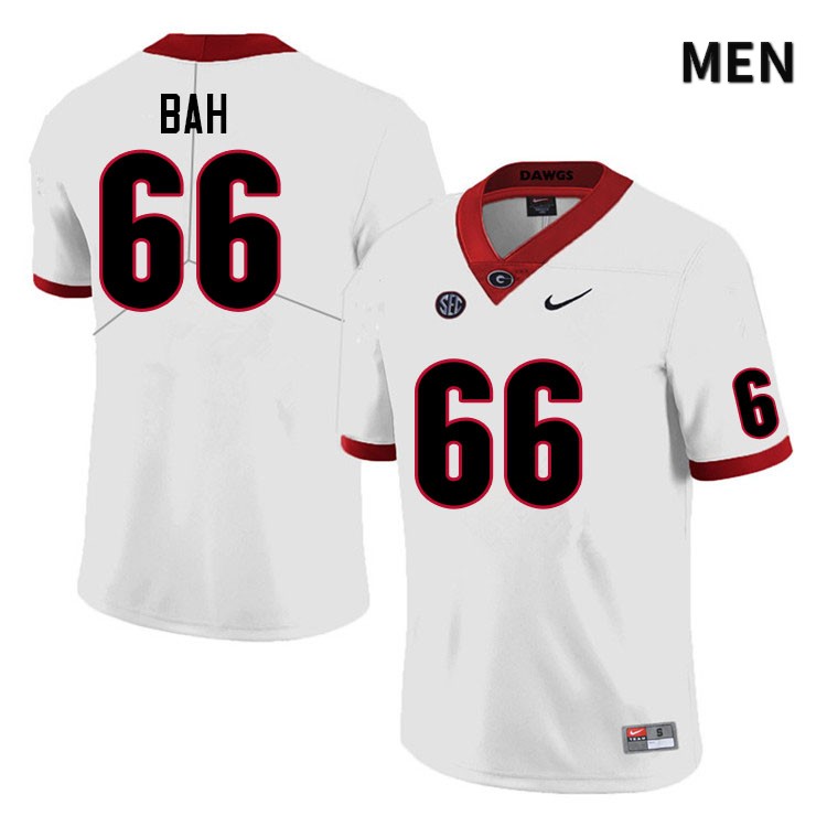 Georgia Bulldogs Men's Aliou Bah #66 White Anniversary Stitched College UGA Football Jersey 23HU015UG